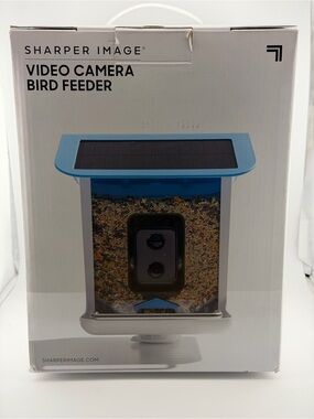 Sharper Image Blue and Silver Video Camera Bird Feeder